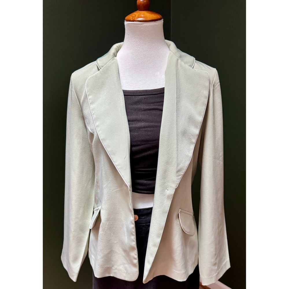 Vintage‎ Tracy Evans Piped Trim Single Button Jacket Women's Size 12